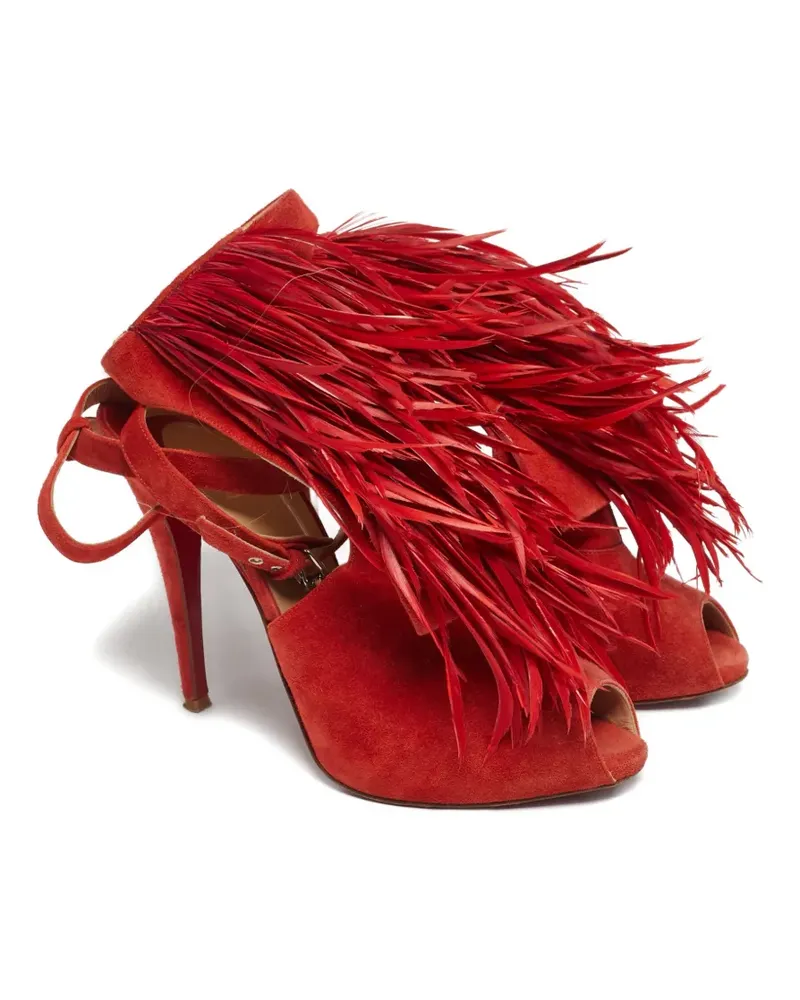 Aquazzura open-toe suede pumps - Rot Rot