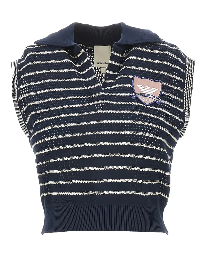 Emporio Armani striped sleeveless top - Blau Blau