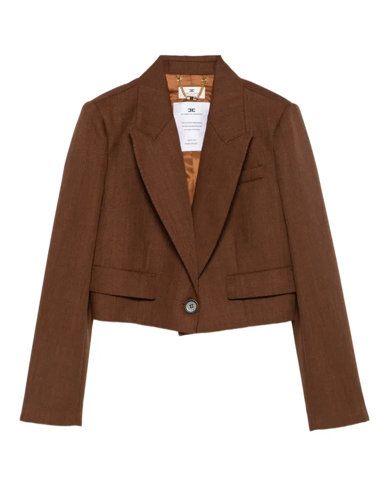 Elisabetta Franchi Cropped-Jacke mit langen Ärmeln - Braun Braun