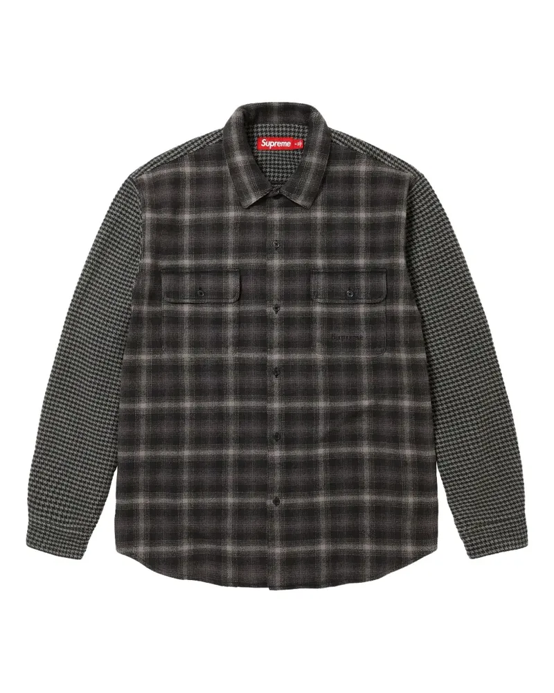 Supreme Being plaid houndstooth shirt - Schwarz Schwarz