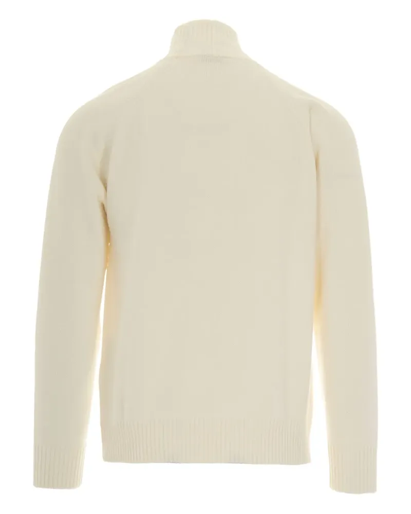 Paolo Pecora Milano V-Ausschnitt-Pullover mit Raglanärmeln - Weiß Weiß