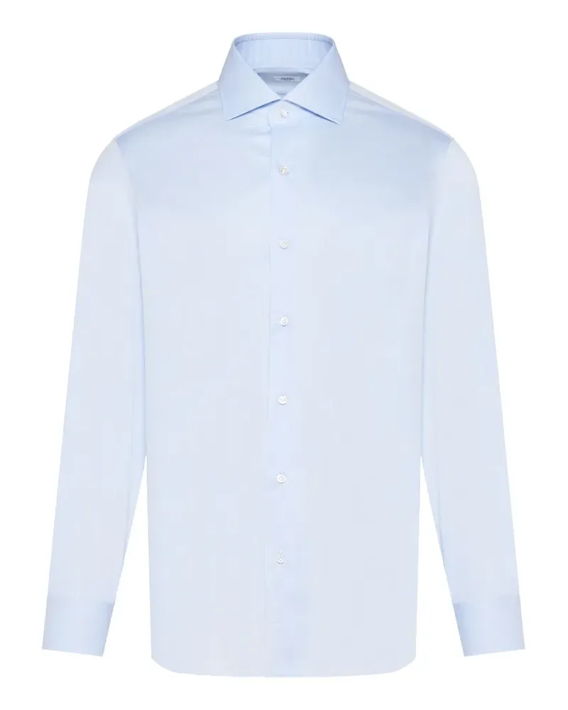 BARBA spread-collar long-sleeve shirt - Blau Blau