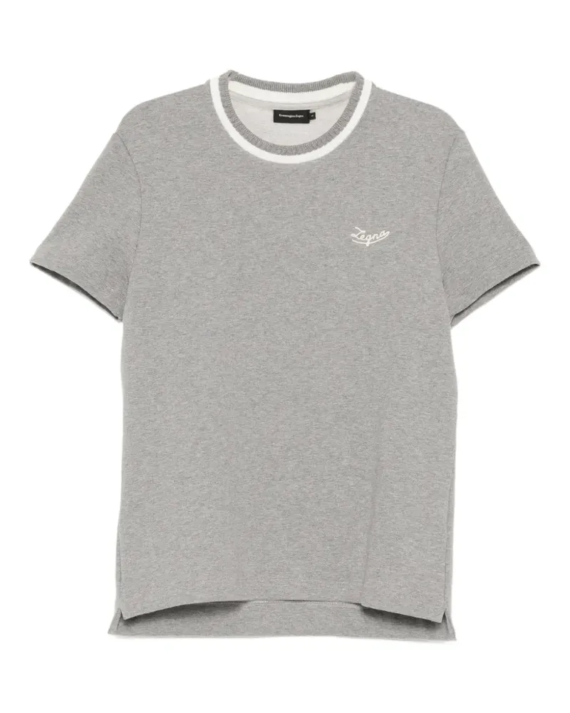 Ermenegildo Zegna T-Shirt mit Logo-Stickerei - Grau Grau