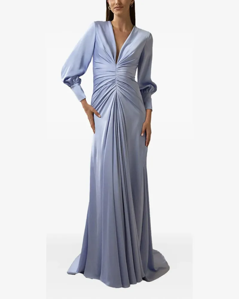 Nicole Miller Maxikleid mit V-Ausschnitt - Violett Violett
