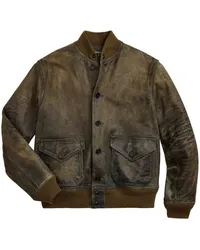 Ralph Lauren Stanton Lederjacke im Distressed-Look Braun