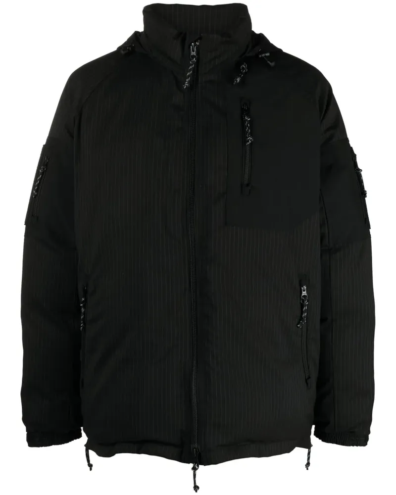 Comme des Garçons Gestreifte Kapuzenjacke - Schwarz Schwarz