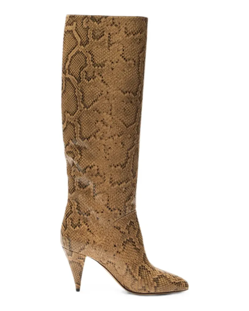 Casadei Venus Basilisco python-print boots - Nude Nude