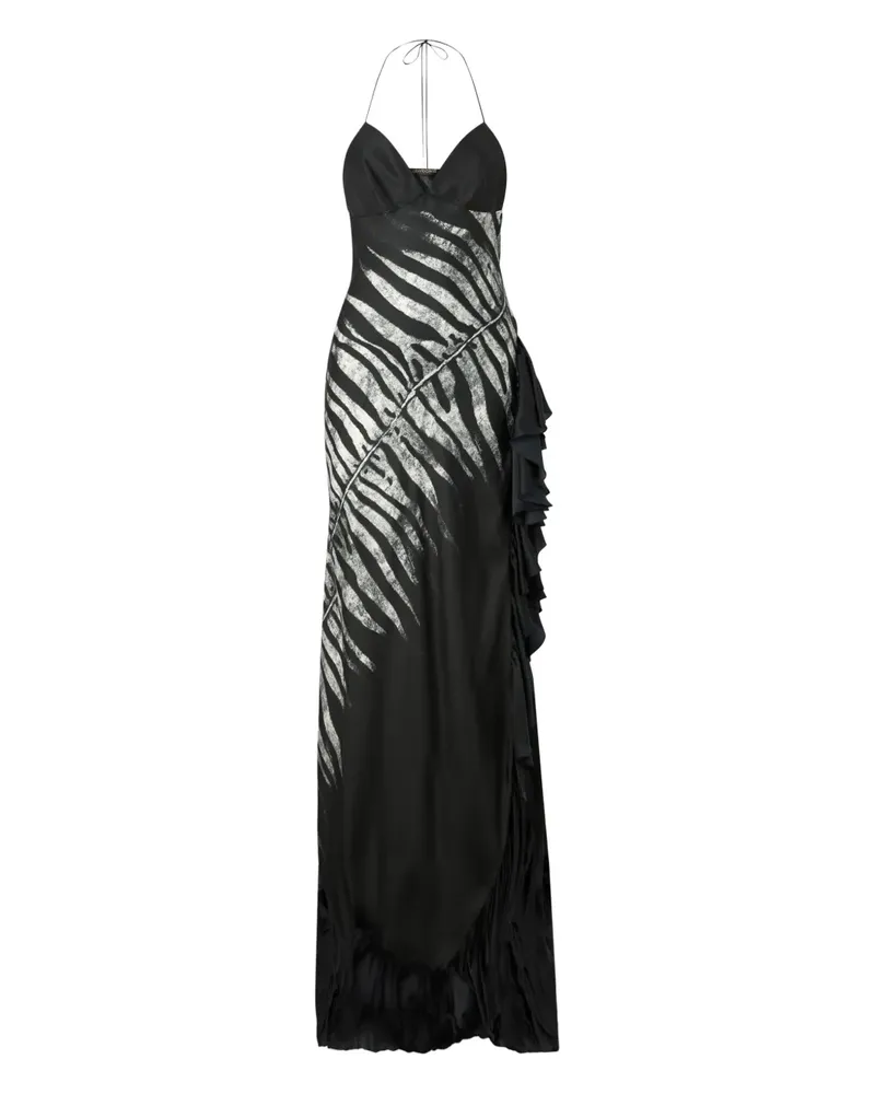 Roberto Cavalli Kleid mit Zebra-Print - Schwarz Schwarz