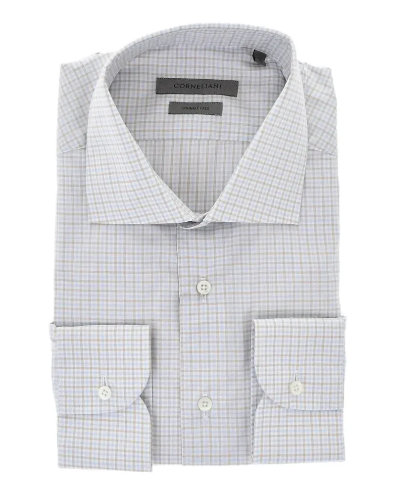Corneliani checked French-collar shirt - Nude Nude