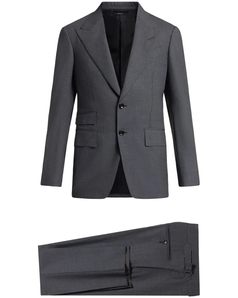 Tom Ford Einreihiger Anzug mit geradem Bein - Grau Grau