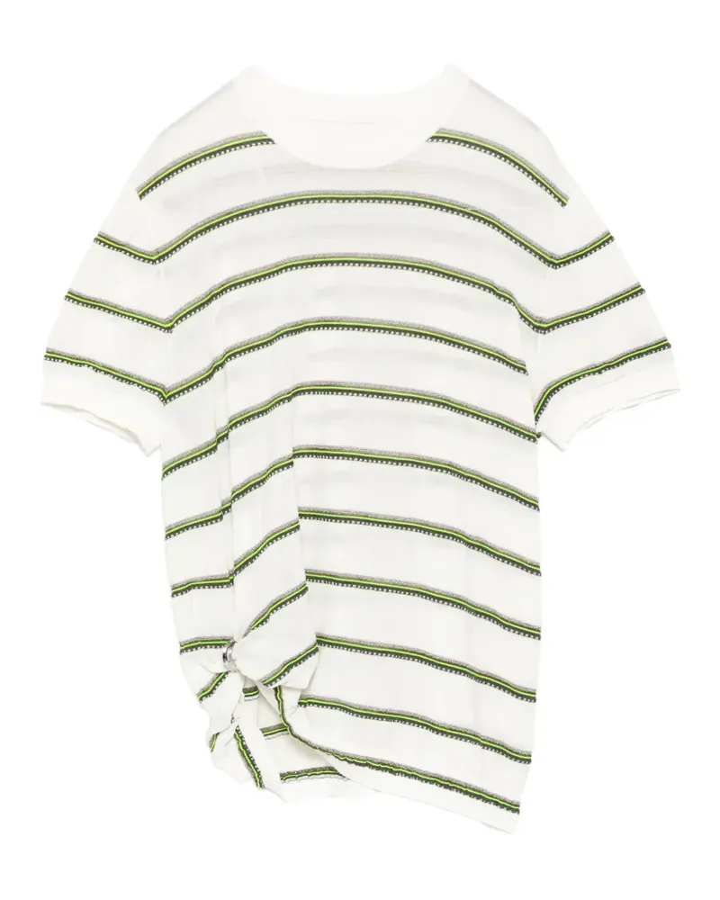 JNBY Gestreiftes Strickoberteil mit Schnalle - Weiß Weiß