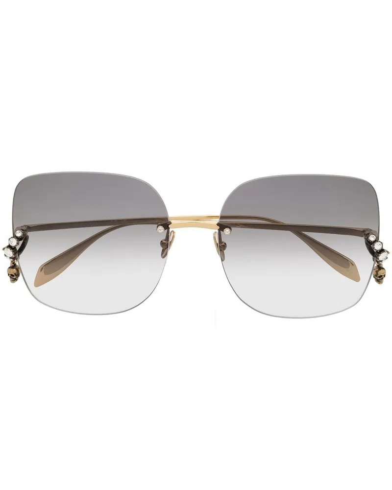 Alexander McQueen Eckige Sonnenbrille Gold