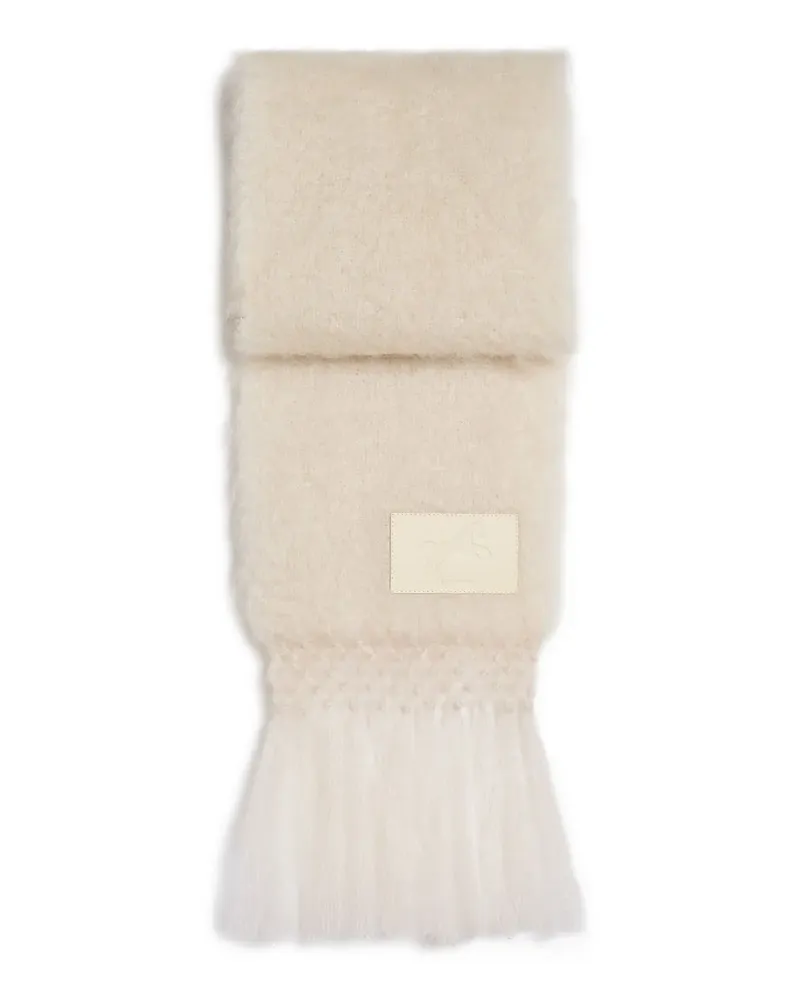 Jil Sander logo-patch fringed scarf - Nude Nude