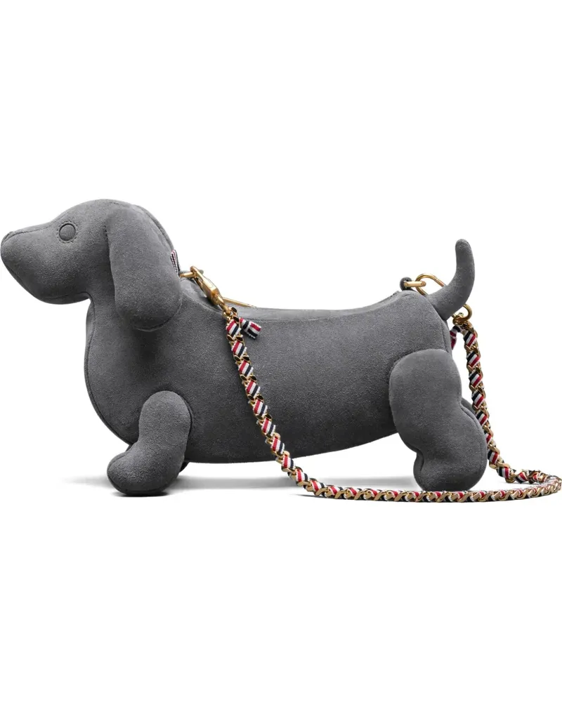 Thom Browne Hector Clutch aus Wildleder - Grau Grau