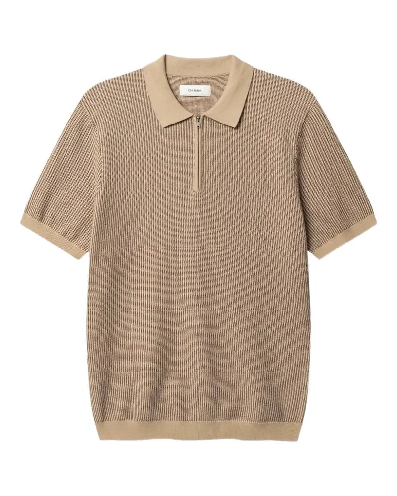 GABBA Oswald Retro half-zip polo shirt - Nude Nude