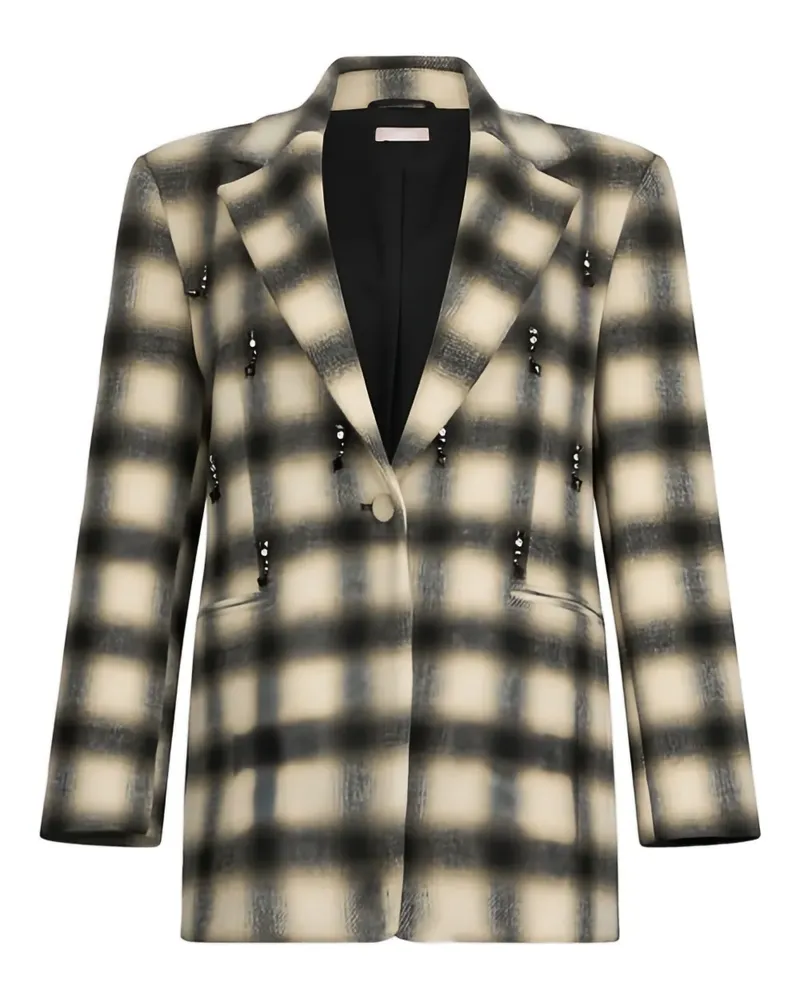 Liu Jo Karierte Jacke mit Stickerei - Weiß Weiß