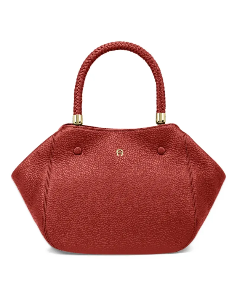 Aigner M Carré Soft braided-handle leather tote bag - Rot Rot