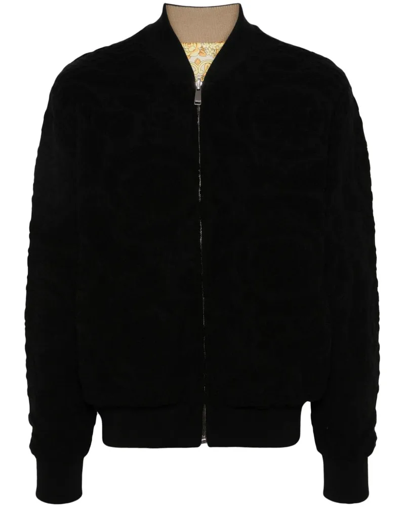 Versace Wendbare Bomberjacke mit Barockmuster - Schwarz Schwarz