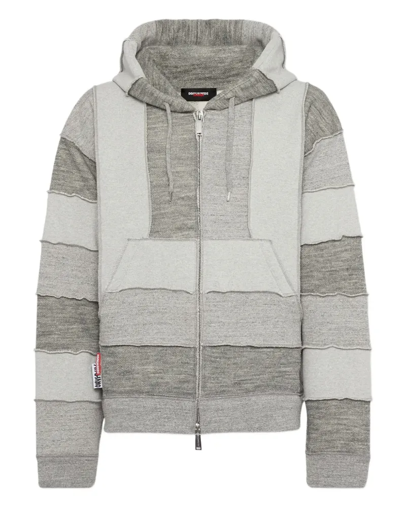 Dsquared2 Gestreifte Kapuzenjacke - Grau Grau