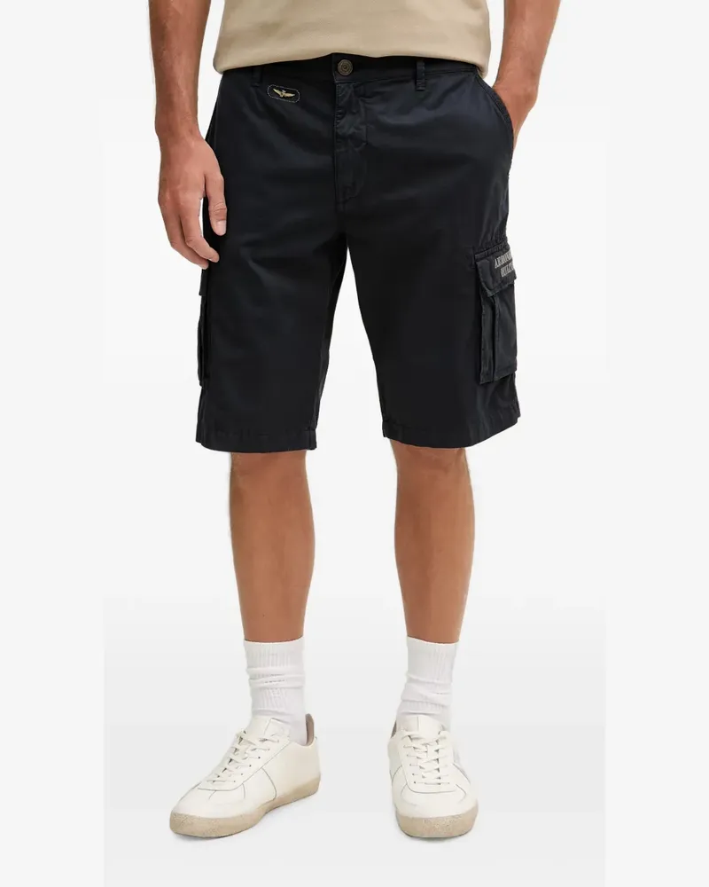 Aeronautica Militare logo-plaque cargo shorts - Blau Blau