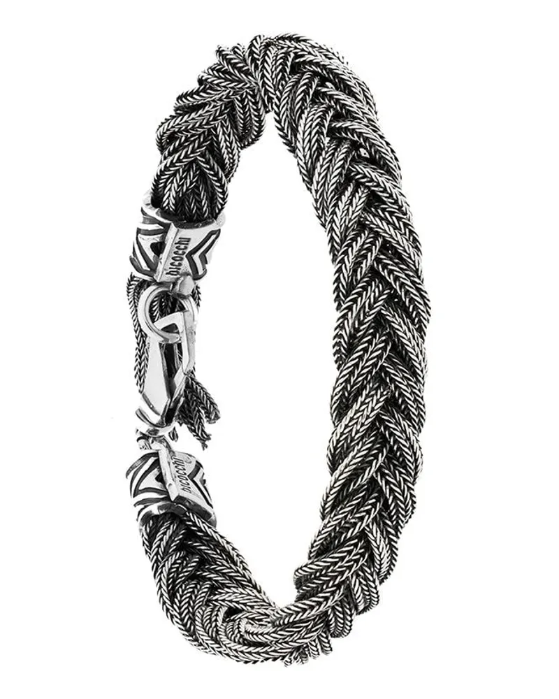 Emanuele Bicocchi Geflochtenes Silberarmband - Metallic Metallic