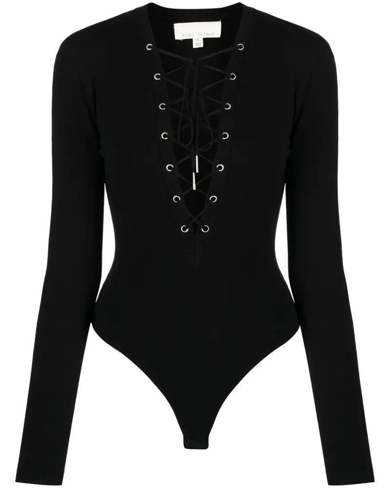Fleur Du Mal Body mit Schnürung - Schwarz Schwarz