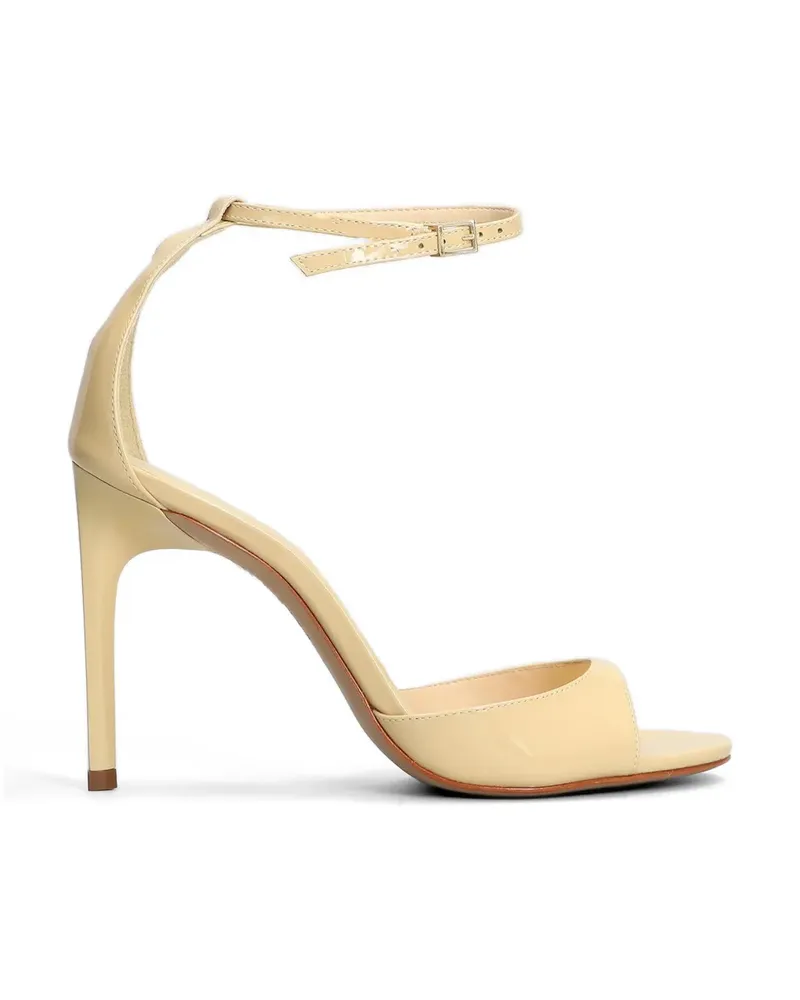 Schutz 100mm Scarlett patent-finish heeled sandals - Nude Nude