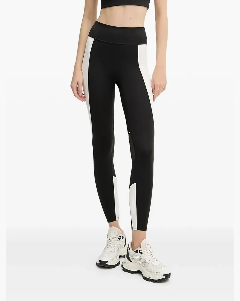 HUGO BOSS Leggings in Colour-Block-Optik - Schwarz Schwarz