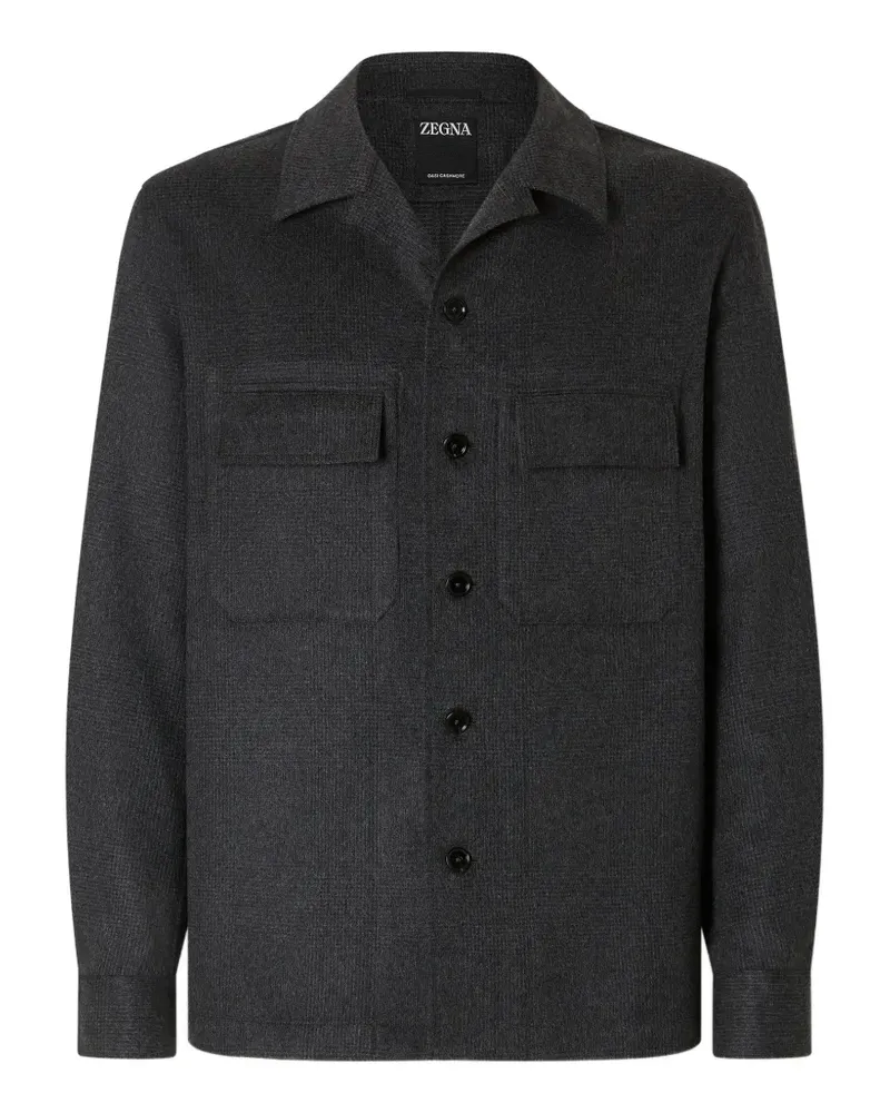 Ermenegildo Zegna dark grey Oasi Cashmere overshirt - Grau Grau