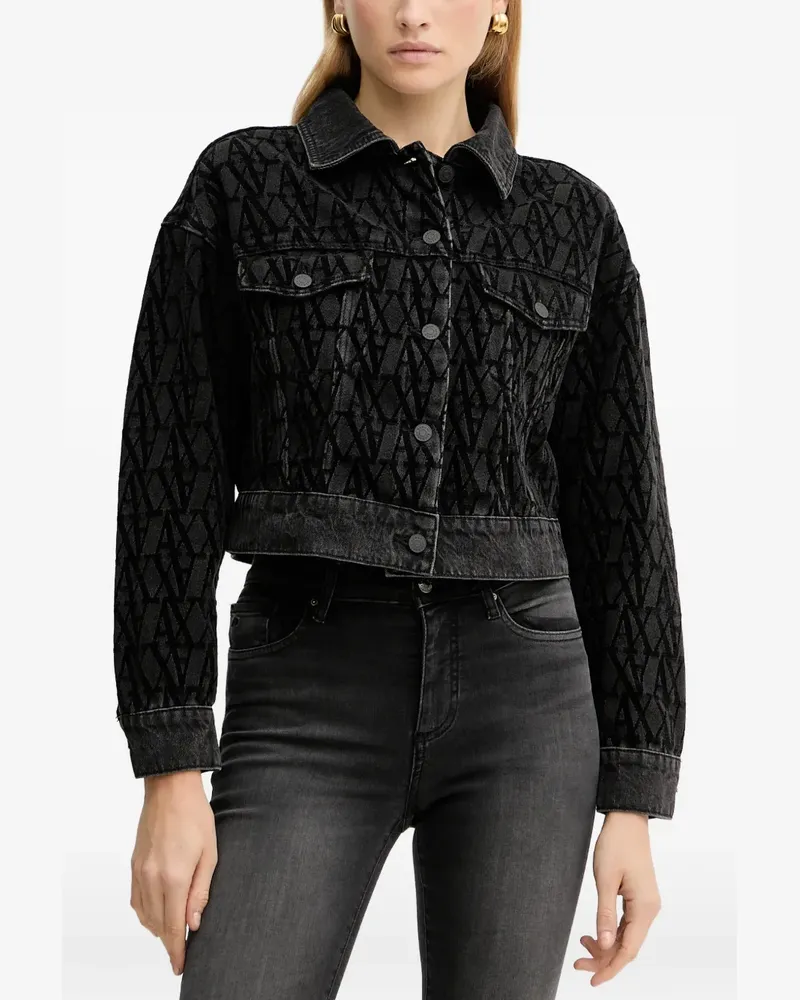 Armani Exchange patterned denim jacket - Schwarz Schwarz