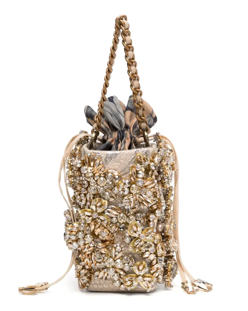 Biyan Mini Box-Bag mit Verzierung - Gold Gold