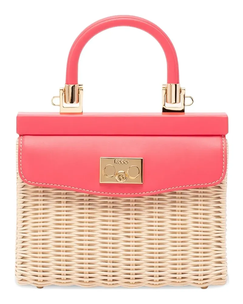 Rodo small wicker shoulder bag - Nude Nude