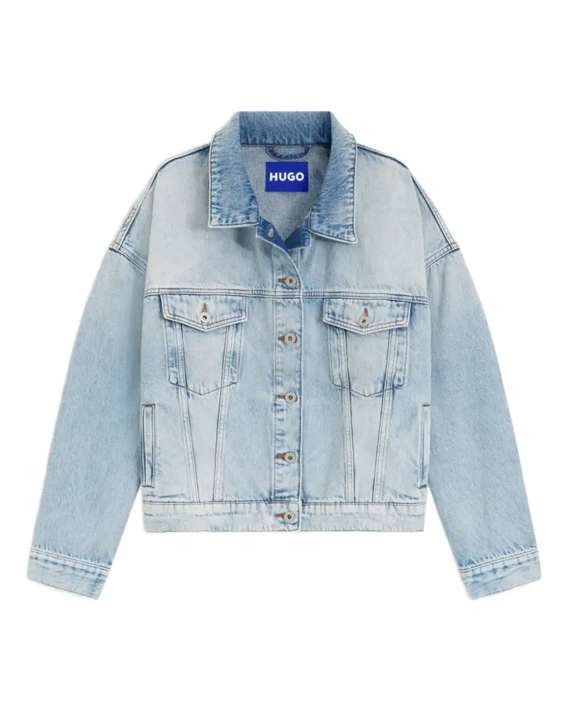 HUGO BOSS Ausgeblichene Jeansjacke - Blau Blau