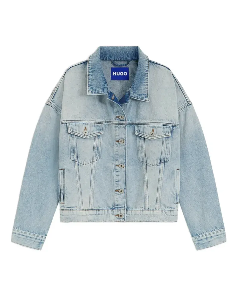HUGO BOSS faded-effect drop-shoulder denim jacket - Blau Blau