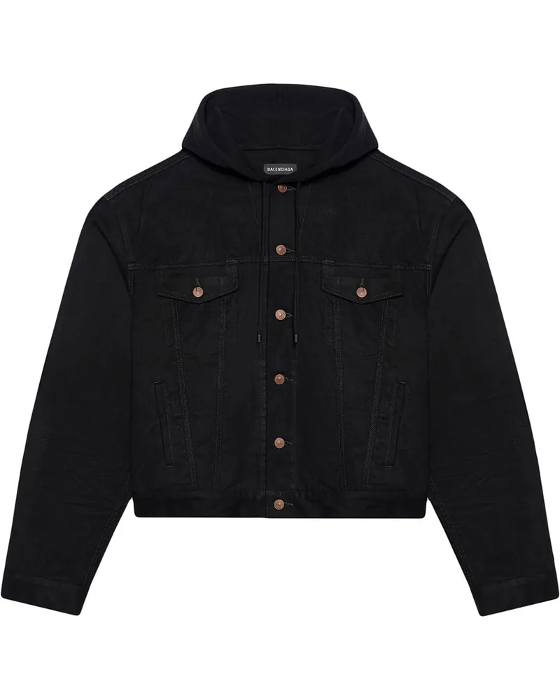 Balenciaga Hemdjacke mit Kapuze - Schwarz Schwarz