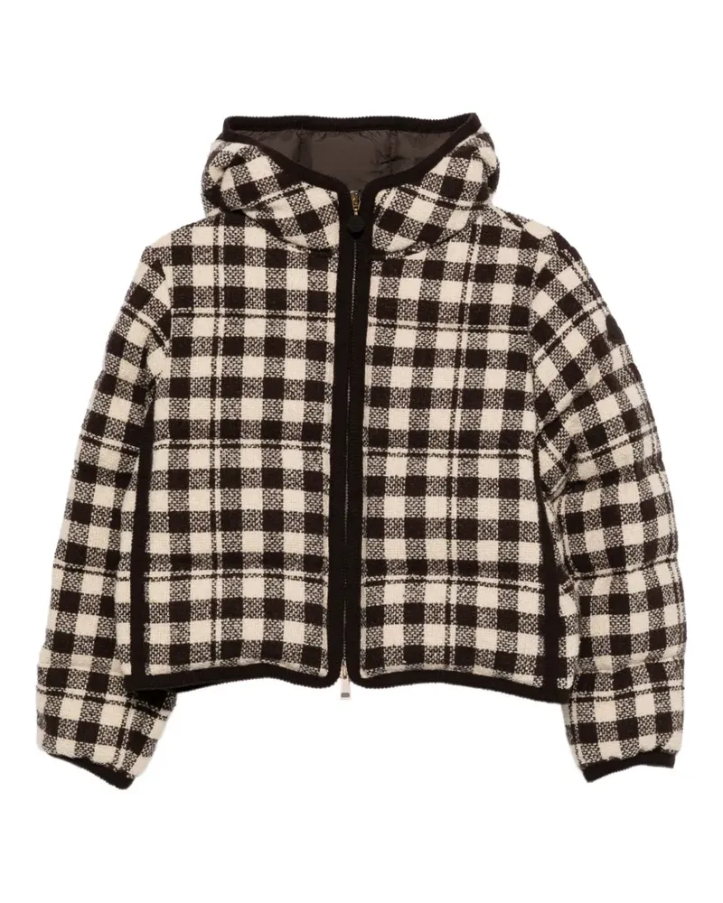 Moncler check hooded jacket - Braun Braun