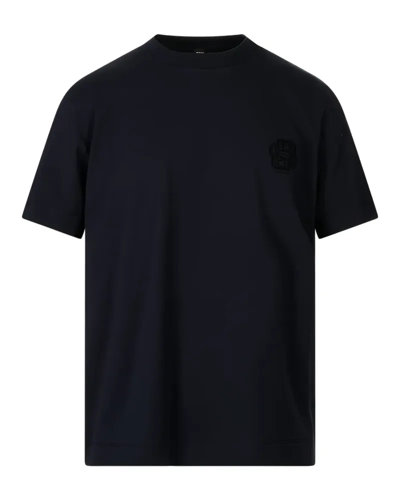 HUGO BOSS logo-patch T-shirt - Blau Blau