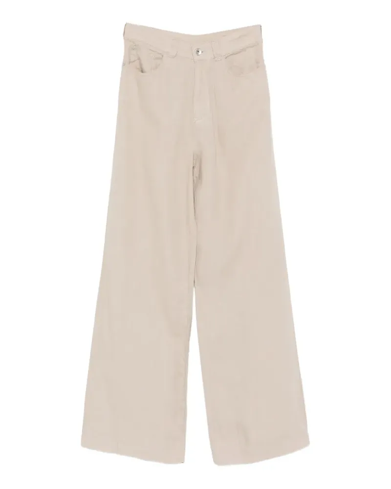 Emporio Armani logo-patch wide-leg trousers - Nude Nude