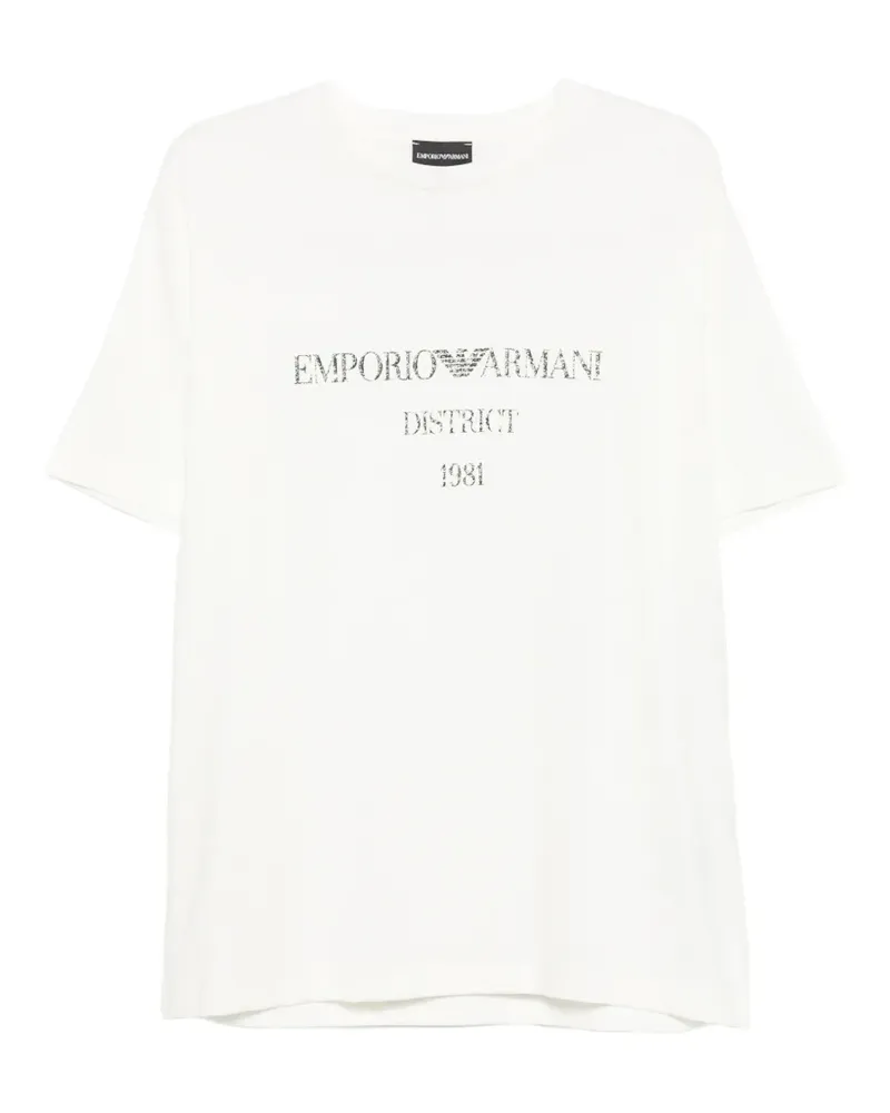 Emporio Armani logo-print crew-neck T-shirt - Weiß Weiß