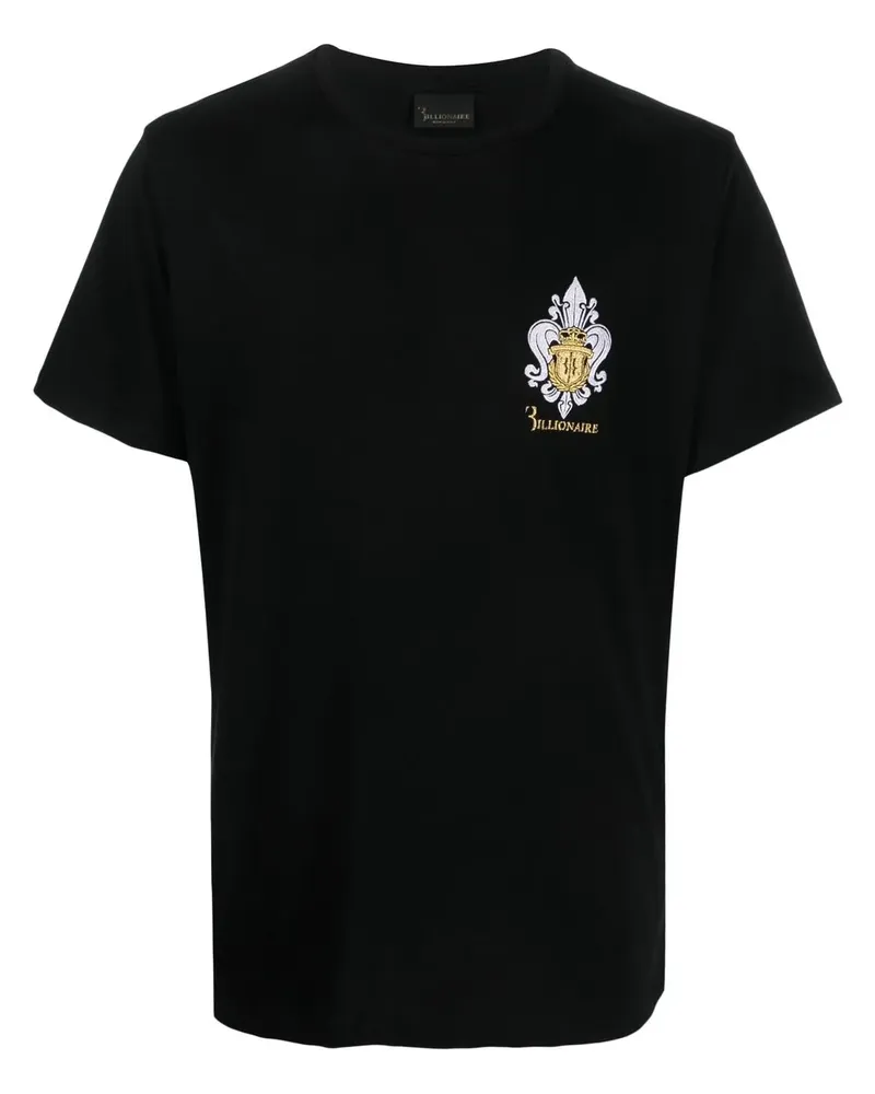 Billionaire T-Shirt mit Logo-Print - Schwarz Schwarz
