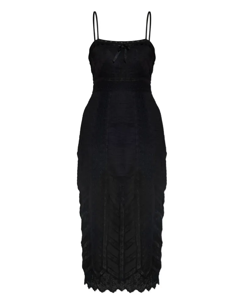 LoveShackFancy Celadine lace-insert midi dress - Schwarz Schwarz