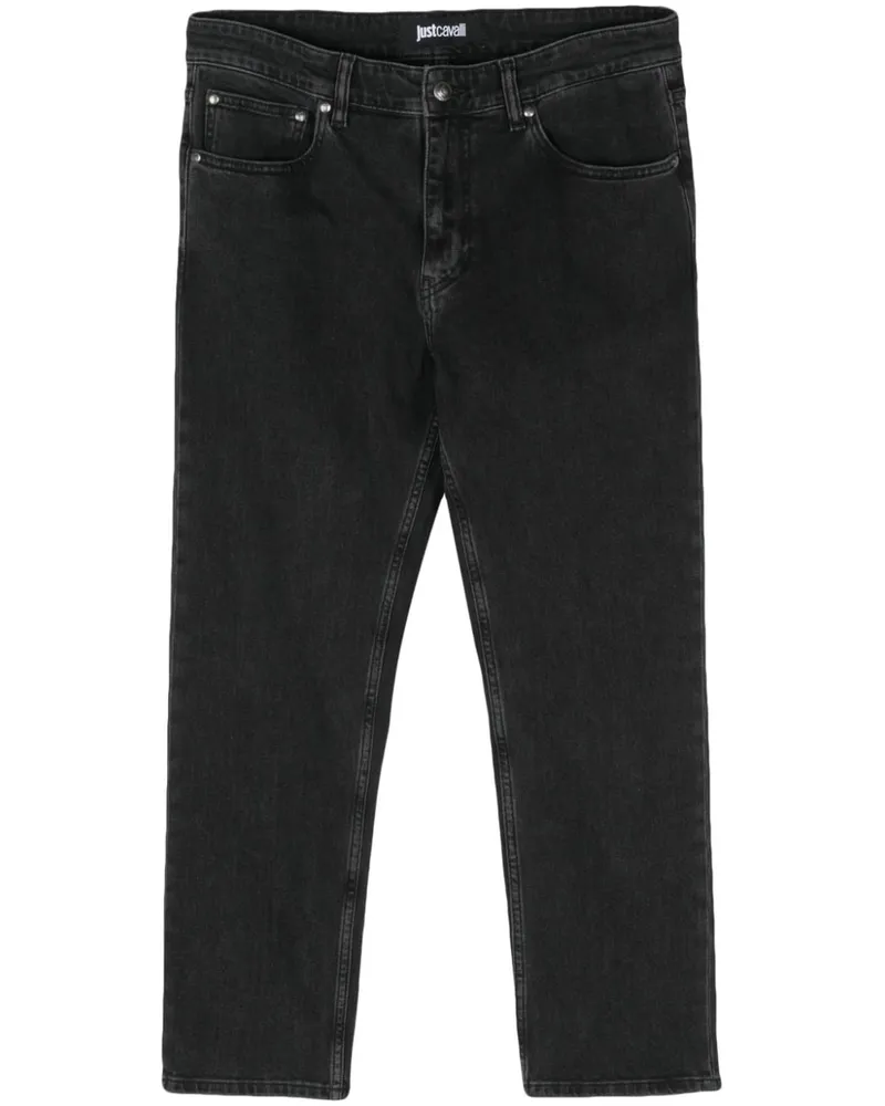 Just Cavalli Schmale Cropped-Jeans Schwarz