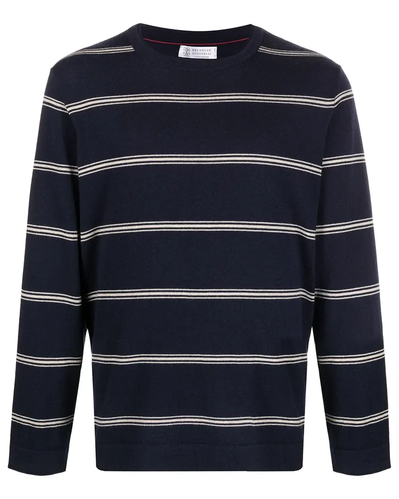 Brunello Cucinelli Gestreifter Pullover - Blau Blau