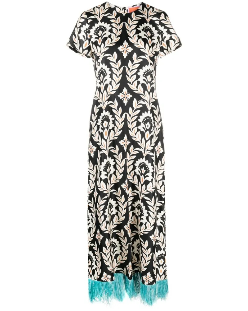 La DoubleJ Minikleid mit Federn - Schwarz Schwarz