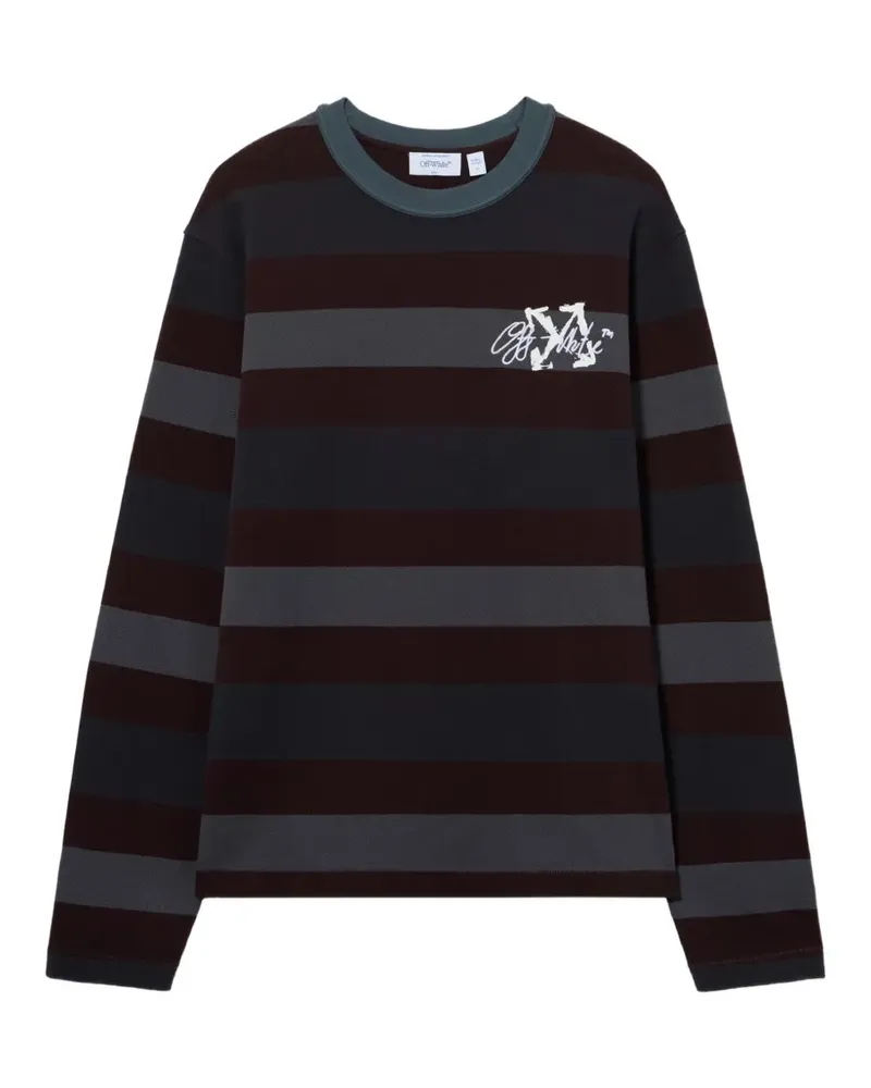OFF-WHITE Stroke Overlap Pullover - Schwarz Schwarz