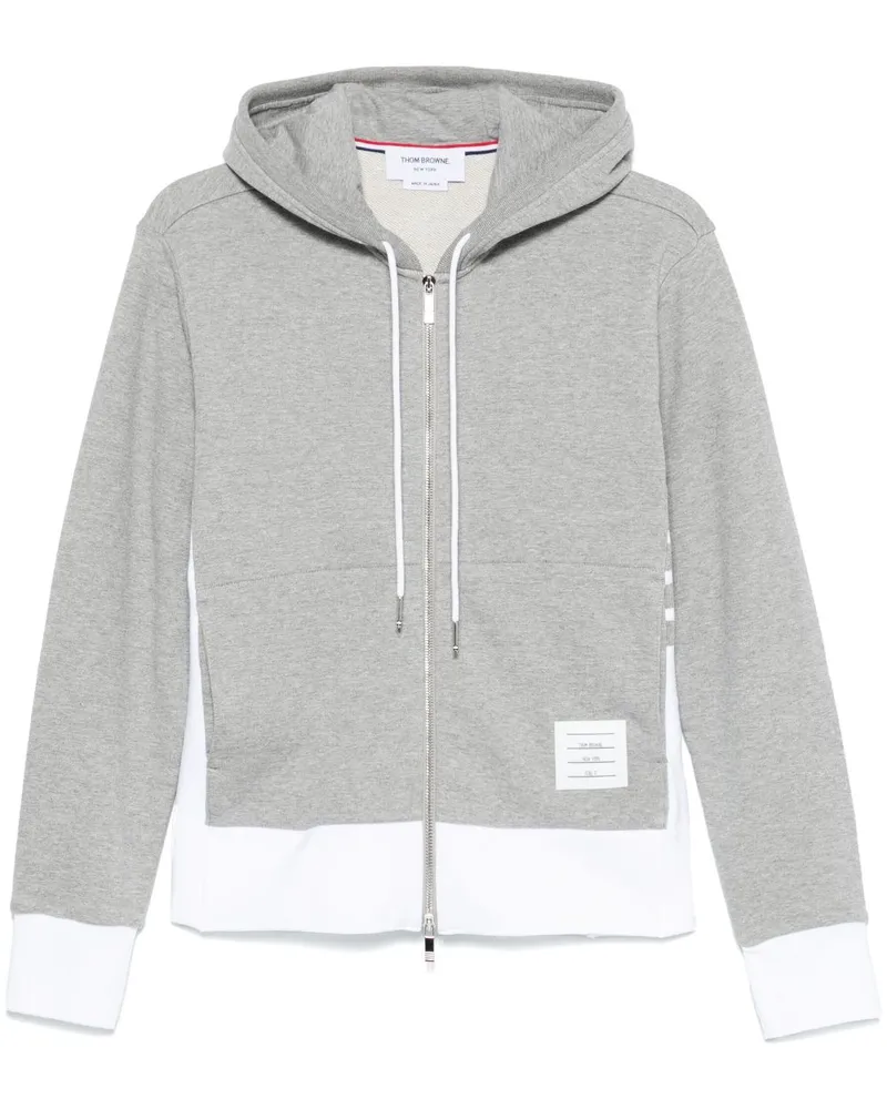 Thom Browne Kapuzenjacke mit Streifen - Grau Grau