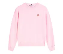 Sweatshirt mit Logo-Stickerei - Rosa