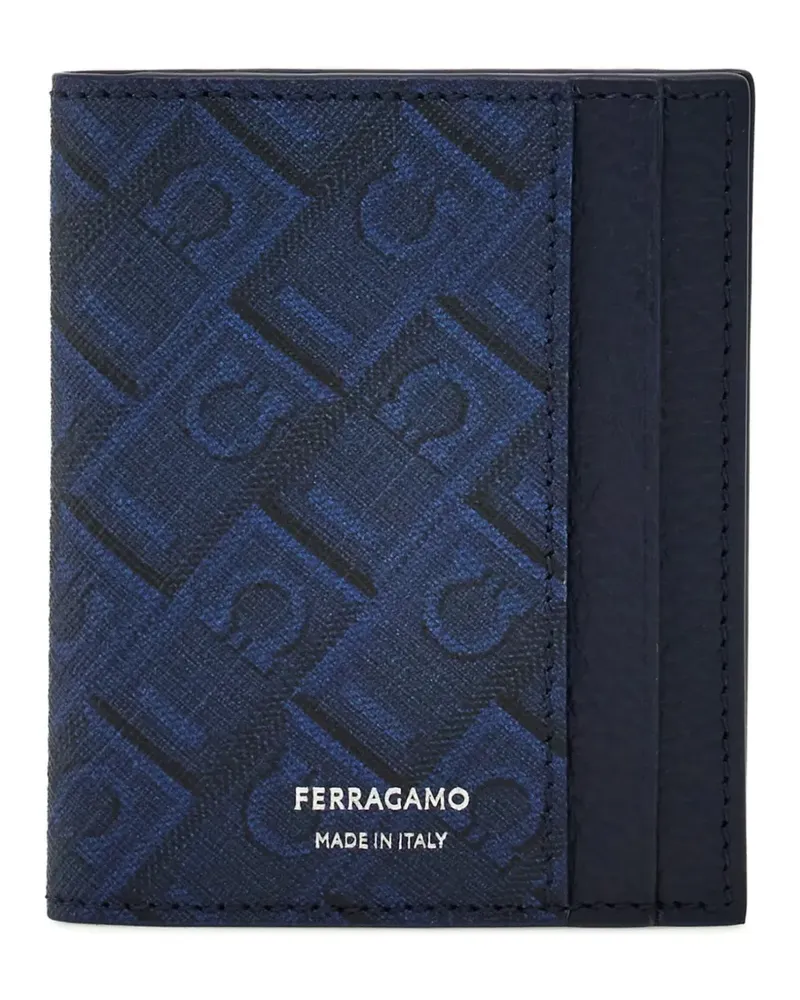 Ferragamo Kartenetui mit Monogramm - Blau Blau