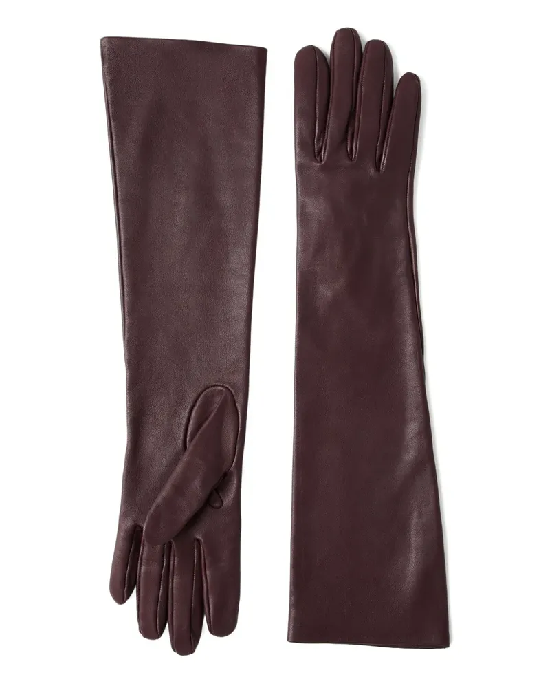 Brunello Cucinelli Lange Handschuhe aus Leder - Rot Rot