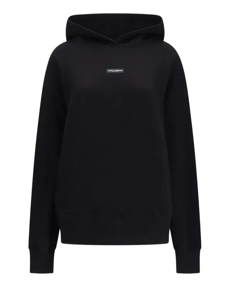 Dolce & Gabbana Hoodie mit Logo-Patch - Schwarz Schwarz